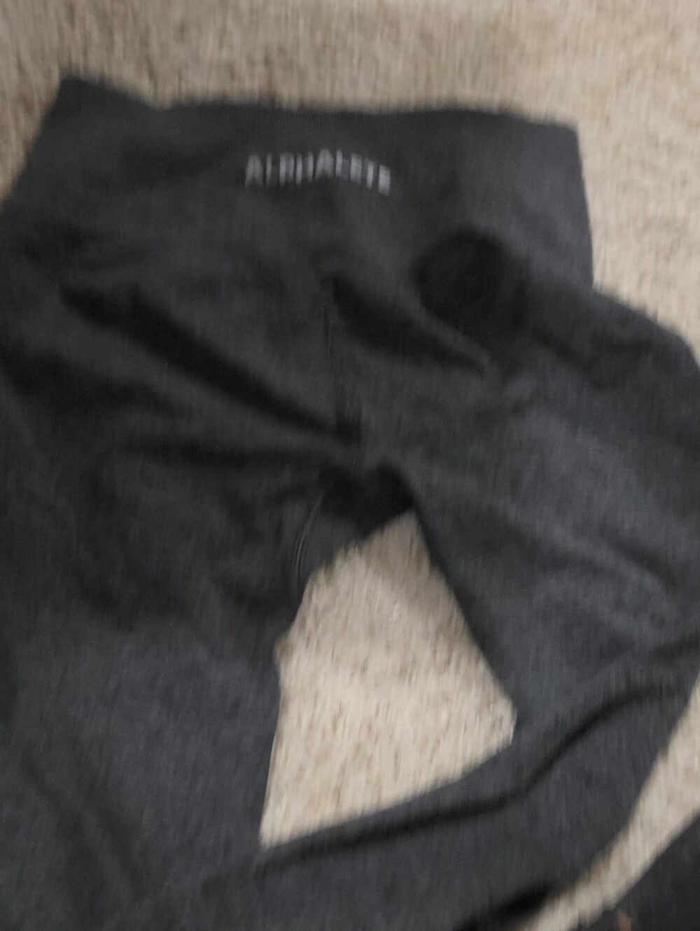 See Description-Alphalete Amplify-Dark Charcoal Heathered High-Waist Leggings